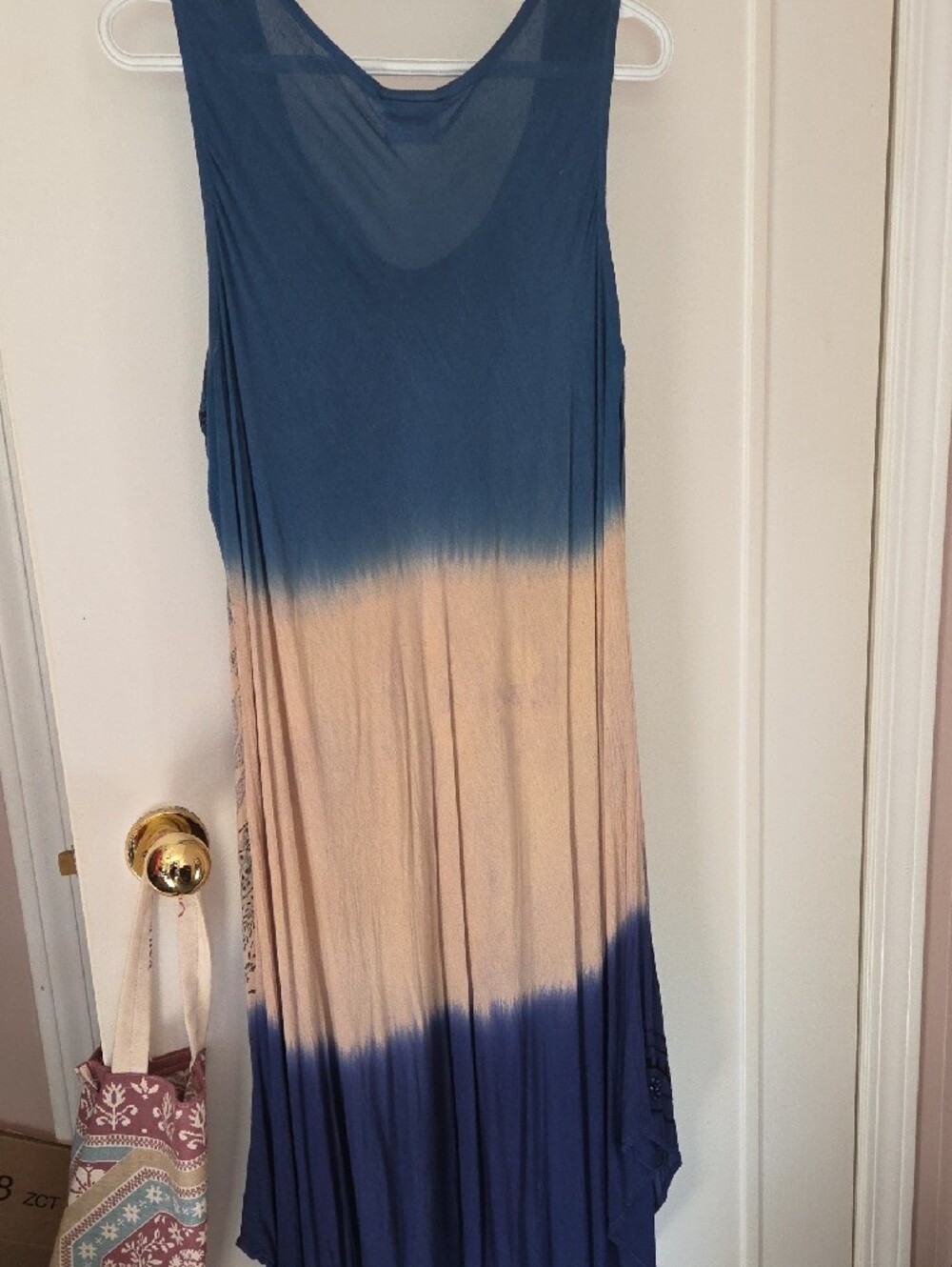 Shoreline Blue and Cream Sleeveless Ombre Maxi Dress - Picture 6 of 6